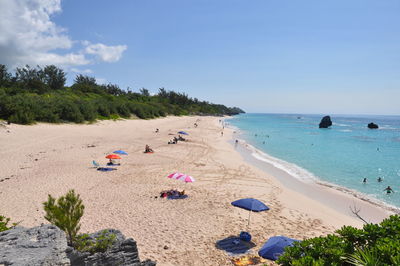 Scenic view of beach against sky