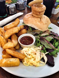 Close-up of served food