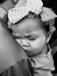 Close-up of a girl sleeping