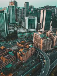 High angle view of cityscape