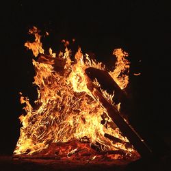 Close-up of illuminated fire