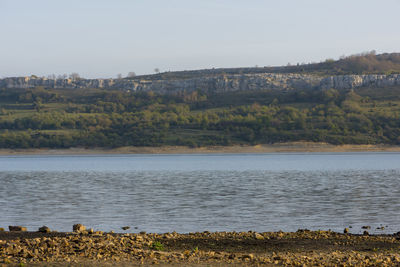 Scenic view of sea and landscape