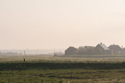 Scenic view of landscape against clear sky