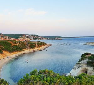 High angle view of sea against sky