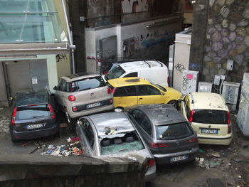 Cars on street in city