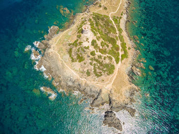 Aerial view of beach and sea