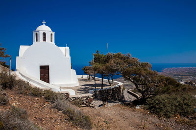 Church of saint mark located next to the hiking path between fira and oia in santorini island