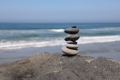 Stack of stones on beach