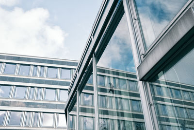 Low angle view of modern building against sky