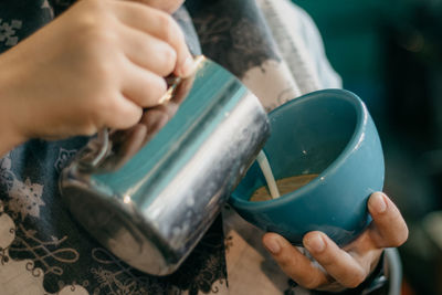 Pouring a milk