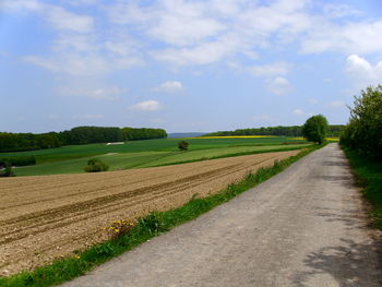 Country road passing through field