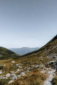 Scenic view of landscape against clear sky