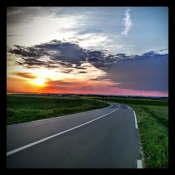 Country road at sunset