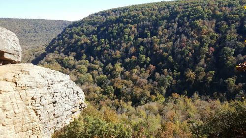 Scenic view of mountains against clear sky