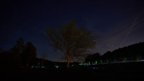 Scenic view of landscape at night