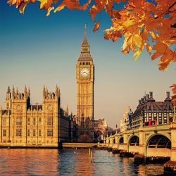 View of clock tower in city