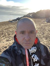 Portrait of man on beach