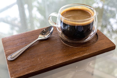 Close-up of coffee on table