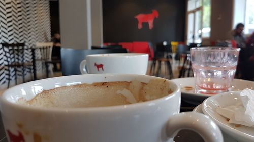 Close-up of coffee served on table at restaurant