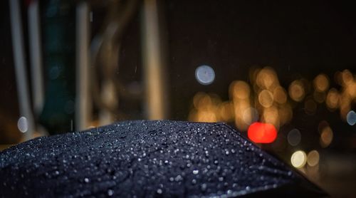 Close-up of wet glass