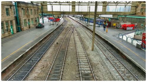 Railroad tracks in city