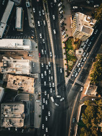 High angle view of buildings in city