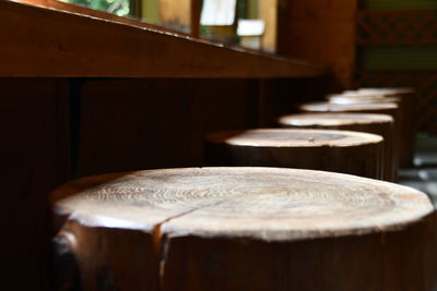 Close-up of empty table