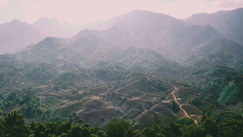 Scenic view of mountains against sky