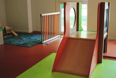 Empty chairs and table at home