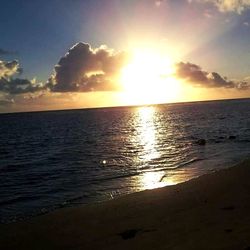 Scenic view of sea during sunset