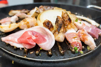 Close-up of meal served in plate