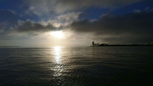 Scenic view of sea at sunset