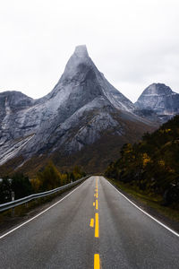 Road with epic mountain in the background 