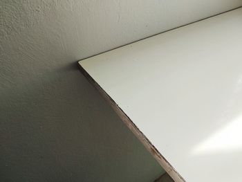 Low angle view of white wall
