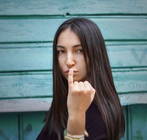 Portrait of young woman with ice cream