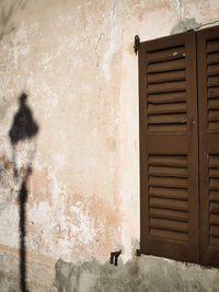 Closed door of old building