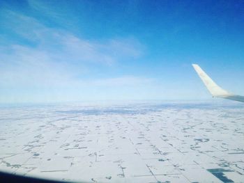 Aerial view of clouds over blue sky