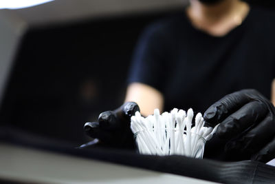 Close-up of man working