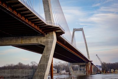 Low angle view of bridge against sky