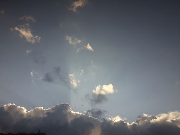 Low angle view of cloudy sky