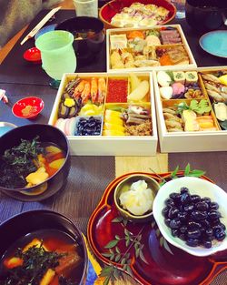 Various food on table