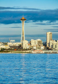 A view of the seattle skyline in washington state. travel scene.