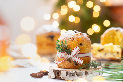 Close-up of cake on table