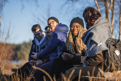 Group of people in winter