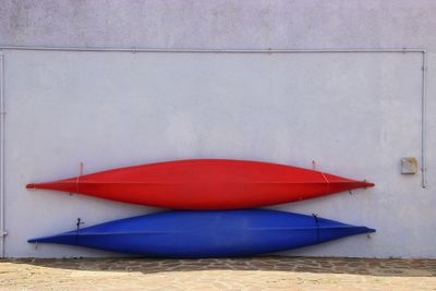Boat on wall
