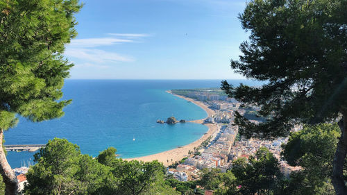 High angle view of sea against sky