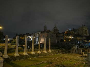 View of illuminated city at night