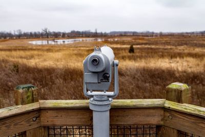 Coin-operated binoculars at observation point