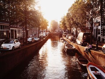 View of canal along buildings