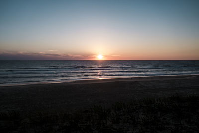Scenic view of sea during sunset